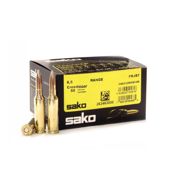 Patronas SAKO 6,5 CREEDMOOR Range Speedhead FMJBT Range 9,3g144gr 128H Patronas SAKO 6,5 CREEDMOOR Range Speedhead FMJBT Range 9,3g/144gr 128H - Image 1