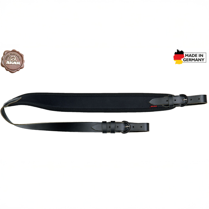 AKAH ieroča siksna no ādas ar neoprēnu BLACK Ieroču siksna AKAH no ādas ar neoprēnu BLACK - Image 1
