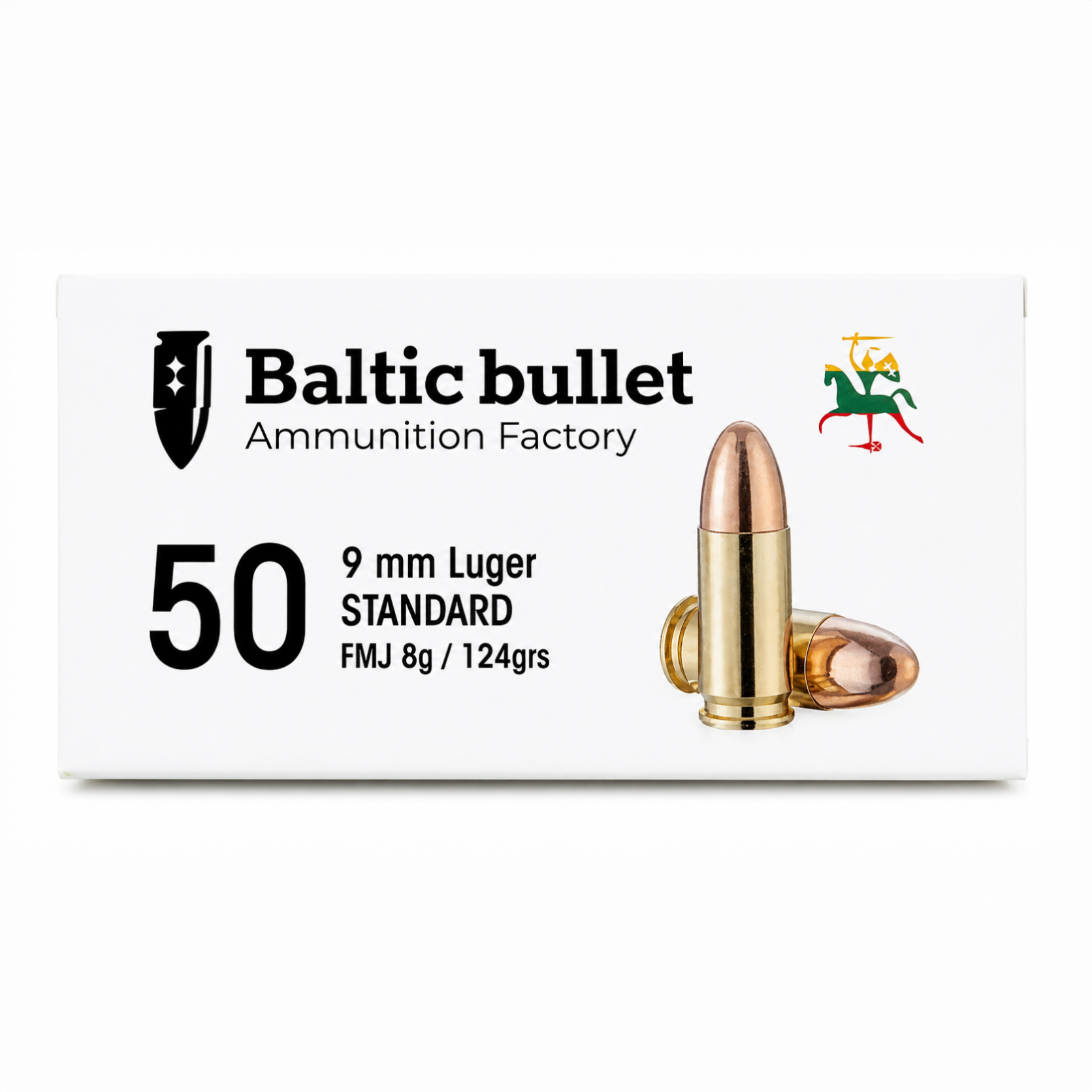 Baltic Bullet 9x19 124gr Baltic bullet Ammunition 9MM LUGER FMJ 124GR - Image 1
